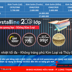 Bảng giá phim cách nhiệt 3M Crystalline cho xe hơi