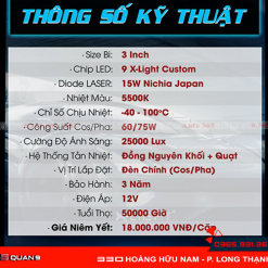 Thông số kỹ thuật bi Laser X-Light V30L Ultra - 2022