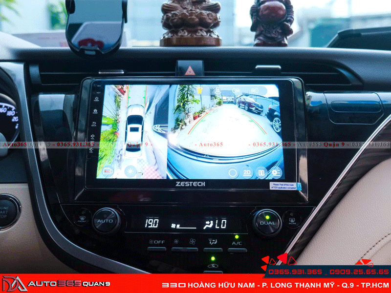 Màn hình Android cho Toyota Camry hỗ trợ ghi hình toàn cảnh quanh xe