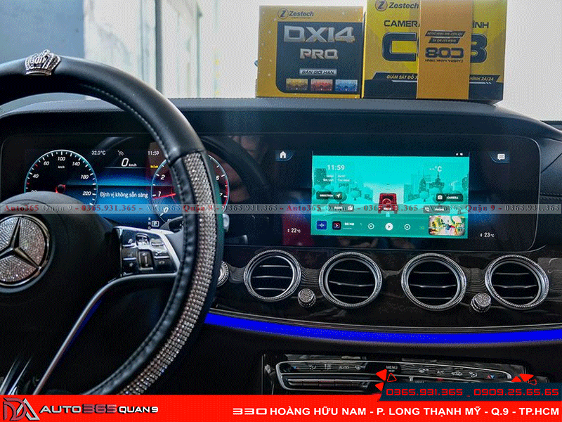 Lắp Android Box DX14 Pro cho Mercedes E200 cấu hình đa dạng
