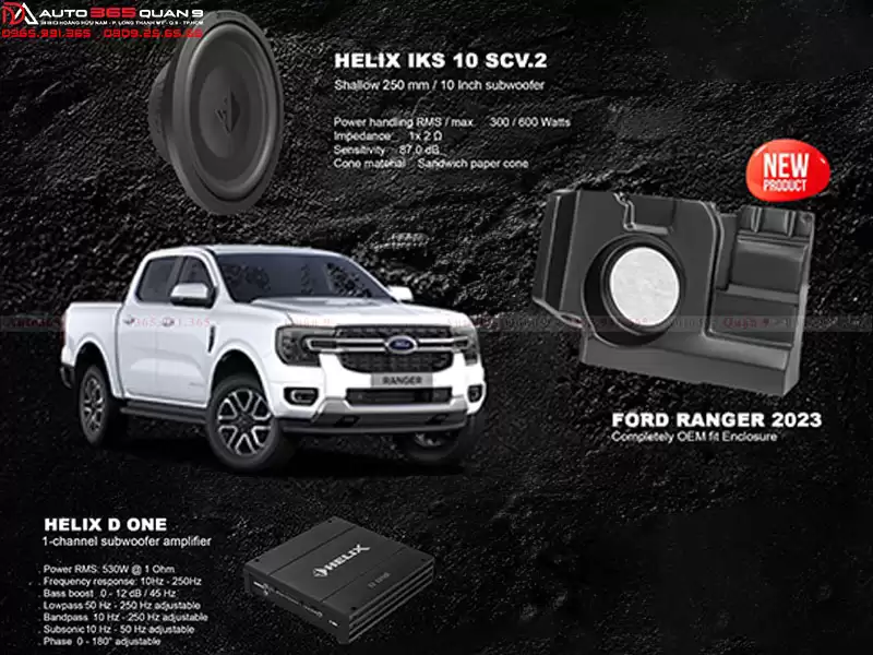 Bộ loa sub siêu trầm cho Ford Ranger 2023 1
