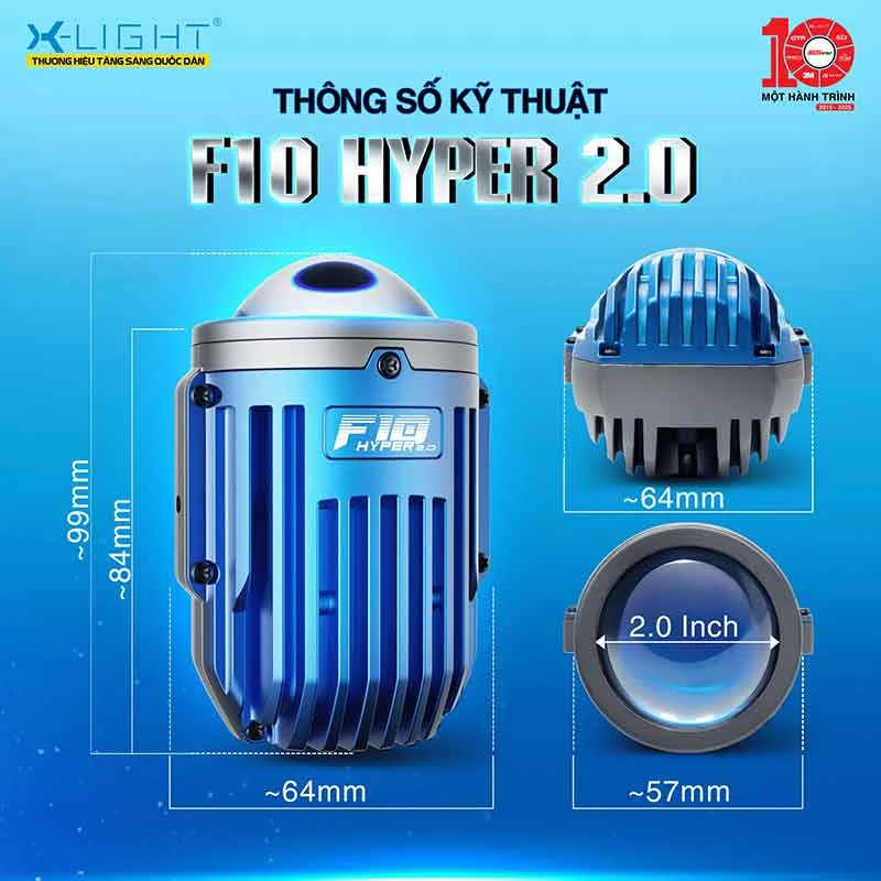 Bi gầm X-Light F10 Hyper 2.0 thông số 